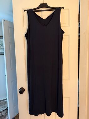 J. Jill Navy Sleeveless V-Neck Maxi Dress